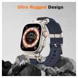amBand Bands Compatible with Apple Watch Ultra 3/2/1 49mm, M1 Sport Series Rugged Durable Strap with Metal Connector to Match Ultra