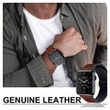 WestEagle Magnetic Leather Bands Compatible with Apple Watch 49mm 46mm 45mm 44mm 42mm(S3/2/1) for Men Women, Genuine Leather with Magnetic Buckle for iWatch Ultra1/2/3 Series SE11/10/9/8/7/6/5/4/3/2/1