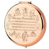 KEYCHIN Honey Bear Pocket Mirror Pig & Donkey & Tiger & Rabbit Fans Gifts You are Braver Stronger Smarter Than You Think Honey Bear Compact Makeup Mirror (Bear-RG)