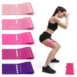 Resistance Bands for Working Out, Exercise Bands Resistance Bands Set with 5 Resistance Levels, Multi-Colored Workout Bands for Indoor & Outdoor Fitness, Leg Strength Training, Yoga (Pink)
