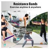 Resistance Bands for Working Out, Exercise Bands Resistance Bands Set with 5 Resistance Levels, Multi-Colored Workout Bands for Indoor & Outdoor Fitness, Leg Strength Training, Yoga (Pink)