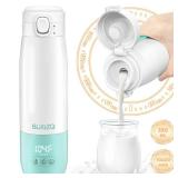 Portable Bottle Warmer for Travel,Portable Milk Warmer for Baby-12oz Ceramic Heater Heating,Fast Charging & Cordless Portable Baby Bottle Warmer -Dual Heating Modes for Breast Milk & Water,Green