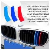 SamWinGear Grille Insert Trims for BMW Front Grill Inserts M-Colored Snap-on Grill Mesh Trims Strips for BMW 2013-2019 F30 F35 3 Series 11-Beam Grille Classic Decorative Accessories(11 Beams)