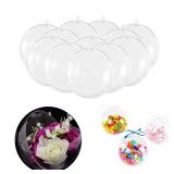 24PCS Clear Plastic Acrylic Fillable Ball Ornament Set, Transparent DIY Craft Ball for Christmas Tree Ornaments, Wedding and Birthday Party Decorations(60mm/2.36 Inches 24pcs)