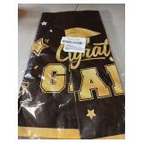 2 Pack Graduation Tablecloth - Congrats Grad Table Cloths, Plastic Disposable Rectangle Black Gold Class of 2026 Table Cover for Graduation Tables Decorations Party Decor Supplies Favors,108 x 54 Inch