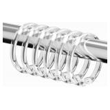 Kutesna 12 PCS Clear Plastic Shower Curtain Rings, Easy Snap Closure Shower Curtain Hooks