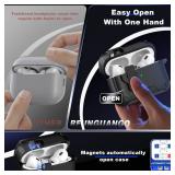 RFUNGUANGO for AirPods Pro1/2 Case 2024 Latest Multi Functional Earphone Case Bracket Function MagSafe Function Anti Fall Lock Automatic Open Cover 2024 A+Series-Black