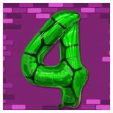40 Inch Cartoon Turtle Theme Number 4 Foil Balloons Large Mylar 4th Number Balloon Super Green Turtle Themed Hero Video Game Balloons Birthday Party Decorations