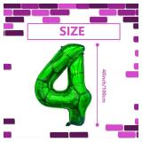 40 Inch Cartoon Turtle Theme Number 4 Foil Balloons Large Mylar 4th Number Balloon Super Green Turtle Themed Hero Video Game Balloons Birthday Party Decorations