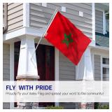 ANLEY Fly Breeze 3x5 Foot Morocco Flag - Vivid Color and Fade Proof - Canvas Header and Double Stitched - Moroccan National Flags Polyester with Brass Grommets 3 X 5 Ft