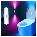 Motion Sensor Night Light, 7 Color LED Toilet Night Lights, Closet Sensor Light Projector Wall Lamp for Bathroom Bedroom Living Room Corridor Stairs hallways Decor