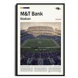 (Unframed 11"x17") M&TBankStadium Canvas Print Baltimore Home Field Wall Art for Ravens Fans, Sports poster for Game Room or Man Cave Decor