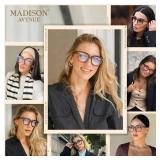 Madison Avenue Women Blue Light Glasses,Oversize Blue Light Blocker for Women, Anti Eyestrain & UV Protection Computer Eyeglasses Hanna (Tortoiseshell)