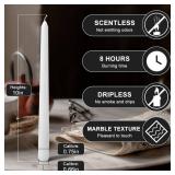 CANDLESEE 4 Pack White Taper Candlesä¸¨Taper Candles 10 Inch Driplessä¸¨Unscented & Smokeless Candlesticks Bulkä¸¨7-8 Hours Long Burning Tall Candlesä¸¨Ideal for Christmas Weddings Parties