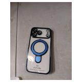 LXK Magnetic Invisible Stand for iPhone 17 Pro Max Case 6.9" Compatible with MagSafe, Military-Grade Protection, with Camera Protector, Clear Scratch-Resistant Back Cover for 17 ProMax, Deep Blue