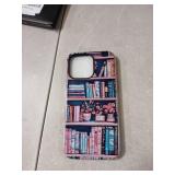 TnXee Case Compatible with iPhone 16 Pro Max,Compatible with MagSafe,Glossy Fall Prevention Hybrid 2-Layer Hard Shell Cases for Girls Boys,Floral Bookshelf Retro Pink