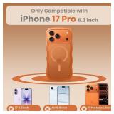 Leriufa for iPhone 17 Pro Case Cute Wavy Matte Orange |Compatible with MagSafe,Color-Matched Lanyard,Military Grade Shockproof,Slim & Durable,Travel-Ready & Stylish