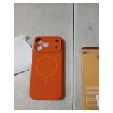 Miracase Magnetic for iPhone 17 Pro Max Case, Compatible with MagSafe, Integrated Silicone Camera Control Cover, 3.0mm Thicken Shockproof Drop Protection Phone Case for 17 ProMax, Orange