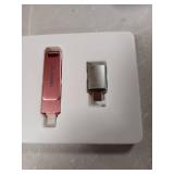 MFi Certified 256GB Flash Drive for iPhone Photo Stick, USB Memory Stick iPhone Flash Drive for Photos Videos, High Speed External Storage USB Stick Thumb Drive for iPhone/iPad/Android/PC(Rose Pink)