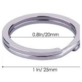 KINGFOREST 50-Pack 1 Inch Metal Key Rings (25mm) - Silver Split Keychain Rings for Keys, DIY Crafts, Home, Car & Office Accessories - Durable Nickel Flat Keyrings Bulk