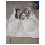 RUNNING GIRL Sports Bra for Women High Support,Criss-Cross Back Strappy Sports Bra Moulded Cup High Impact Workout Top WX3066_White_M