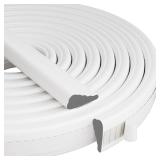 Wedge-Shape Window Weather Stripping Door Frame Seal Strip 2Pcs 196" White,Upgrade Black Foam,Soundproofing,Draft Stopper,Winter Insulation,Noise Blocker, Gap Filler for Exterior Front Door Side