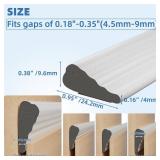 Wedge-Shape Window Weather Stripping Door Frame Seal Strip 2Pcs 196" White,Upgrade Black Foam,Soundproofing,Draft Stopper,Winter Insulation,Noise Blocker, Gap Filler for Exterior Front Door Side