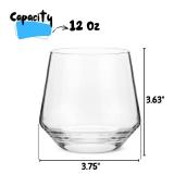 BTaT- Stemless Wine Glass, 12 oz, Set of 12, Wine Glasses No Stem, Christmas Gifts