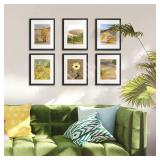 upsimples 11x14 Picture Frame Set of 5, Display Pictures 8x10 with Mat or 11x14 Without Mat, Wall Gallery Photo Frames, Black