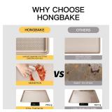 HONGBAKE 2 Pack Half Sheet Baking Pans,Non Stick Baking Sheet for Oven, 57% Thicker Carbon Steel Cookie Sheets for baking, 17.5" x 12" Cookie Trays
