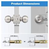 BESTTEN [3 Pack] Door Knob with Lock and Key, Keyed Different Entry Door Knob, for Entrance and Front Door, Satin Nickel