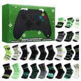 Get Trend Xbox 24 Pcs Socks Advent Calendar 2025 for Boys, Teens, Socks 9-14 Years, Christmas Countdown Calendar, Gamer Gifts for Boys (Green Xbox)