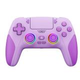 IWGAME RGB Wireless Controller for PS-5/PC, Hall Effect Joysticks & Triggers Gamepad with programmable/Remap/Turbo Functions, Dual Vibration, 3.5MM Audio Jack(Purple)