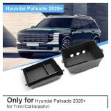 Coleya Double Layer-2026 Palisade Center Console Organizer for Hyundai Palisade (Calligraphy) (Only fit 7-Seater with Dual-Opening Center Console), Durable ABS Plastic Tray 2026 Palisade Accessories