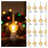 Glooglitter 12 Pack Christmas Bubble Lights Plug in with E12 Candelabra Bases, Traditional Vintage Multicolor Fluid Night Lights with Swivel Plug in Base for Old Fashion Christmas Decor (Glitter Gold)