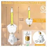 Glooglitter 12 Pack Christmas Bubble Lights Plug in with E12 Candelabra Bases, Traditional Vintage Multicolor Fluid Night Lights with Swivel Plug in Base for Old Fashion Christmas Decor (Glitter Gold)