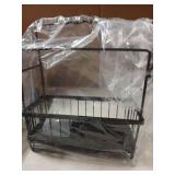 Wotendy Sink Caddy with Drain Pan, Sponge and Dishcloth Holder, Rustproof Stainless Steel Organizer, Removable Brush Holder, Auto Drain Tray