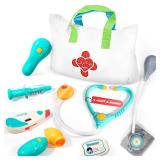 Doctor Kit for Toddlers 3-5 - Preschool Pretend Play Medical Kit with Stethoscope, Blood Pressure Cuff and Carrying Bag- Dress Up Toys for Kids Ages 3+ Years