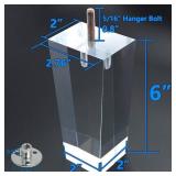 AORYVIC Sofa Legs Clear Furniture Legs Arcrylic 6 inch Bench Legs Modern Cabinet Cupboard Coffee Table Legs Pyramid Couch Feet Set of 4