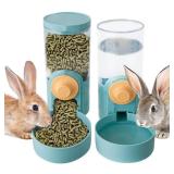 kathson 35oz Hanging Automatic Food Water Dispenser Gravity Pet Auto Feeder Waterer Set for Rabbit Cat Dog Chinchilla Ferret (Food and Water Dispenser)