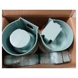 kathson 35oz Hanging Automatic Food Water Dispenser Gravity Pet Auto Feeder Waterer Set for Rabbit Cat Dog Chinchilla Ferret (Food and Water Dispenser)