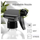 Worldgsb Glass Spray Bottles, 16oz Clear Glass Spray Bottles with Labels & Adjustable Nozzle, Reusable Containers for Cleaning Solutions, BBQ, Food, Plants, Alcohol, Essential Oils(2 Pack)
