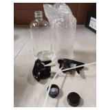 Worldgsb Glass Spray Bottles, 16oz Clear Glass Spray Bottles with Labels & Adjustable Nozzle, Reusable Containers for Cleaning Solutions, BBQ, Food, Plants, Alcohol, Essential Oils(2 Pack)