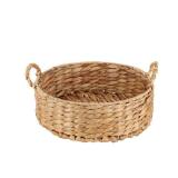 YRLSOTGE Round Water Hyacinth Storage Baskets for Organizing Round Wicker Basket with Double Handles-Wicker Baskets for Shelves