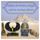 TAC IBEX Egyptian Figure Decor Decoration Ancient Pyramid Sculpture Pharaoh Obelisk Egypt Statue Decorative Decor Figurine Building Ornament Set of 4