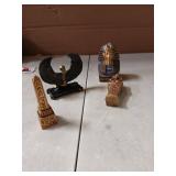 TAC IBEX Egyptian Figure Decor Decoration Ancient Pyramid Sculpture Pharaoh Obelisk Egypt Statue Decorative Decor Figurine Building Ornament Set of 4