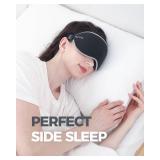 MZOO Luxury Sleep Mask for Back, Side Sleeper, Complete Light Blocking Sleeping Eye Mask Night Blindfold, 3D Zero Pressure & Spacious for Lash Extensions, Breathable Soft Eye Cover Flight Nap Travel