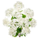 Real Touch Hydrangea Artificial Flowers 19 Tall Artificial Hydrangea Flowers Double-Headed Faux Hydrangeas, White Hydrangeas, Realistic Silk Hydrangea for Home Decor Weddings Arrangements-5 Branches