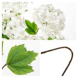 Real Touch Hydrangea Artificial Flowers 19 Tall Artificial Hydrangea Flowers Double-Headed Faux Hydrangeas, White Hydrangeas, Realistic Silk Hydrangea for Home Decor Weddings Arrangements-5 Branches