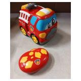 AEROQUEST Remote Control Car, 2.4G Cartoon Emergency Vehicle, RC Fire Truck Engine Toys with Lights & Music, Birthday Gifts for Toddlers, Kids, Boys & Girls 1-5 Years Old (Red)